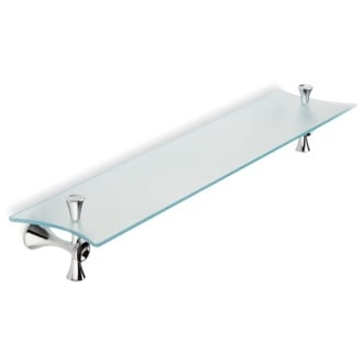Frosted Glass Bathroom Shelf with Chrome Holders StilHaus CA04-08